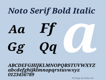 Noto Serif Bold Italic Version 1.901图片样张