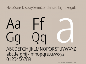 Noto Sans Display SemiCondensed Light Regular Version 1.900图片样张