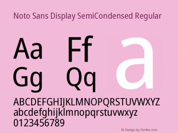 Noto Sans Display SemiCondensed Regular 1.000 Font Sample