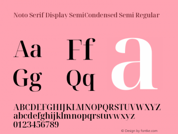 Noto Serif Display SemiCondensed Semi Regular Version 1.900 Font Sample