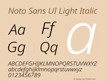 Noto Sans UI Light Italic Version 1.901图片样张