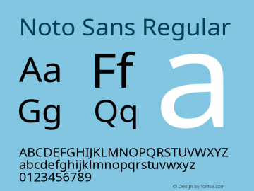 Noto Sans Regular Version 1.06 uh Font Sample