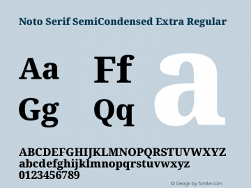 Noto Serif SemiCondensed Extra Regular Version 1.002图片样张