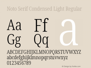 Noto Serif Condensed Light Regular 1.001图片样张