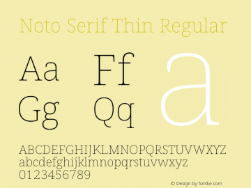 Noto Serif Thin Regular Version 1.002 Font Sample