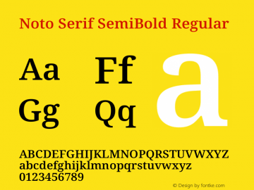 Noto Serif SemiBold Regular Version 1.001图片样张