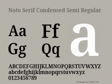 Noto Serif Condensed Semi Regular Version 1.002图片样张