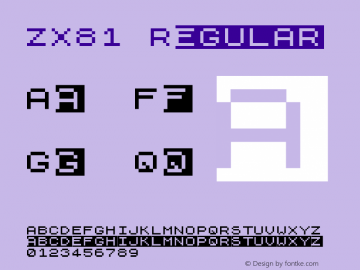 ZX81 Regular 001.000 Font Sample