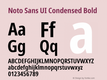 Noto Sans UI Condensed Bold 1.001 Font Sample