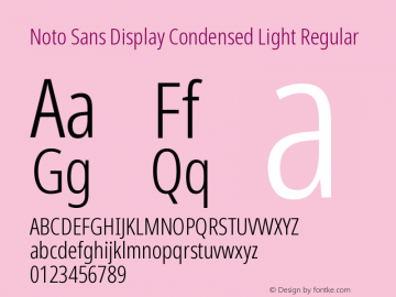 Noto Sans Display Condensed Light Regular Version 1.900图片样张