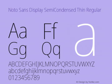 Noto Sans Display SemiCondensed Thin Regular 1.000图片样张