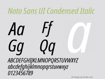 Noto Sans UI Condensed Italic Version 1.901图片样张