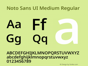Noto Sans UI Medium Regular Version 1.901图片样张