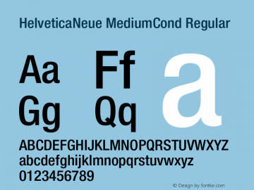 HelveticaNeue MediumCond Regular OTF 1.0;PS 001.000;Core 1.0.22 Font Sample