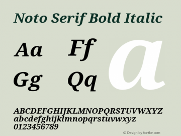 Noto Serif Bold Italic Version 1.07 uh图片样张