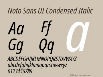 Noto Sans UI Condensed Italic 1.001图片样张