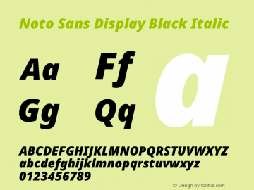 Noto Sans Display Black Italic Version 1.900图片样张