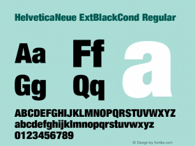 HelveticaNeue ExtBlackCond Regular OTF 1.0;PS 001.000;Core 1.0.22 Font Sample