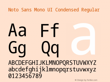 Noto Sans Mono UI Condensed Regular 1.000 Font Sample