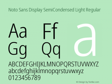 Noto Sans Display SemiCondensed Light Regular 1.000图片样张