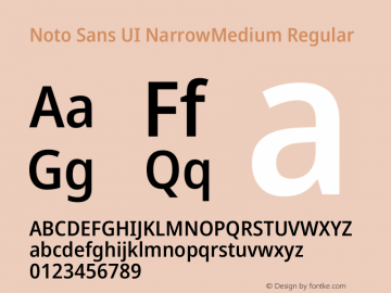 Noto Sans UI NarrowMedium Regular Version 1.001图片样张