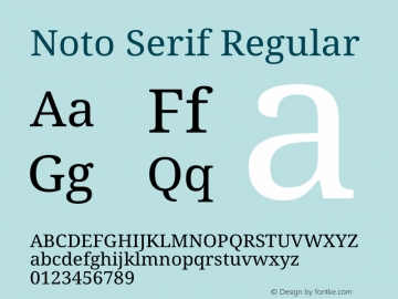 Noto Serif Regular Version 1.002 Font Sample