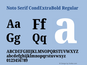 Noto Serif CondExtraBold Regular Version 1.001 Font Sample