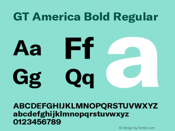 GT America Bold Regular Version 5.001;PS 005.001;hotconv 1.0.88;makeotf.lib2.5.64775图片样张