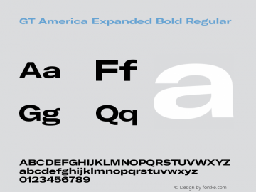 GT America Expanded Bold Regular Version 5.001;PS 005.001;hotconv 1.0.88;makeotf.lib2.5.64775图片样张