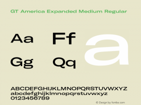 GT America Expanded Medium Regular Version 5.001;PS 005.001;hotconv 1.0.88;makeotf.lib2.5.64775 Font Sample