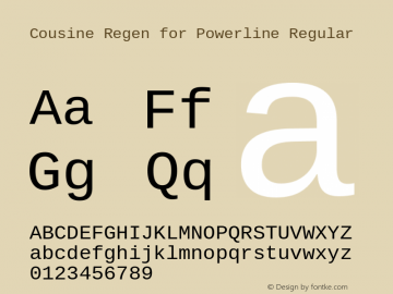 Cousine Regen for Powerline Regular Version 1.20 Font Sample