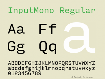 InputMono Regular Version 0.000;PS 0.0;hotconv 1.0.72;makeotf.lib2.5.5900 Font Sample