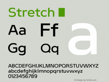 Stretch ¶ Version 1.005 Font Sample