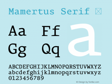 Mamertus Serif ¶ Version 1.005图片样张
