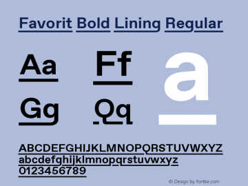 Favorit Bold Lining Regular Version 1.000;PS 1.0;hotconv 1.0.88;makeotf.lib2.5.647800 Font Sample
