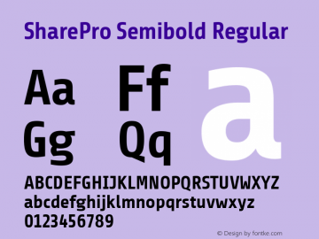 SharePro Semibold Regular Version 1.002;PS 001.002;hotconv 1.0.70;makeotf.lib2.5.58329 Font Sample