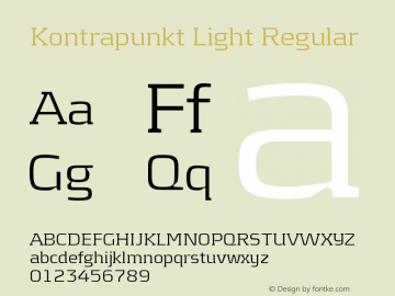 Kontrapunkt Light Regular Version 1.000;PS 001.000;hotconv 1.0.88;makeotf.lib2.5.64775图片样张