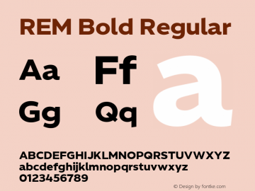 REM Bold Regular Version 1.000图片样张