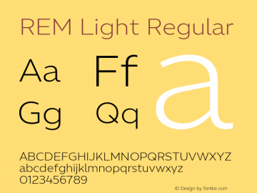 REM Light Regular Version 1.000图片样张