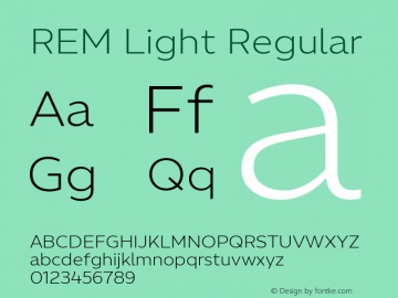 REM Light Regular Version 1.000图片样张