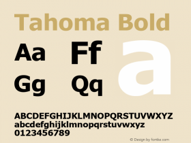 Tahoma Bold Version 5.21图片样张