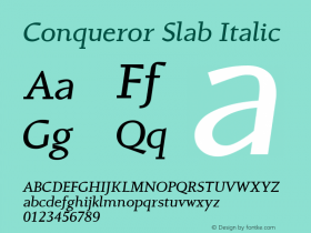 Conqueror Slab Italic 1.3图片样张