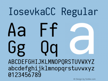 IosevkaCC Regular 1.9.5 Font Sample