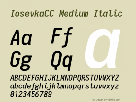 IosevkaCC Medium Italic 1.9.5 Font Sample