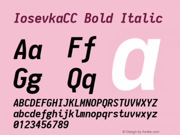 IosevkaCC Bold Italic 1.9.5 Font Sample