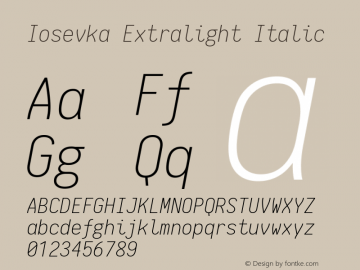 Iosevka Extralight Italic 1.9.5图片样张