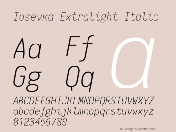Iosevka Extralight Italic 1.9.5图片样张