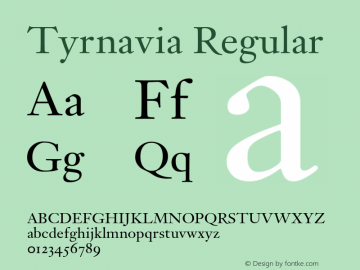 tyrnavia-regular font