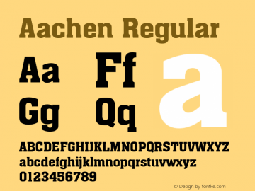 Aachen Regular Altsys Fontographer 3.5  6/28/93 Font Sample