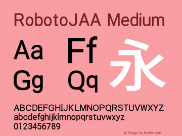 RobotoJAA Medium Version 2.04; 2016-10-24 Font Sample